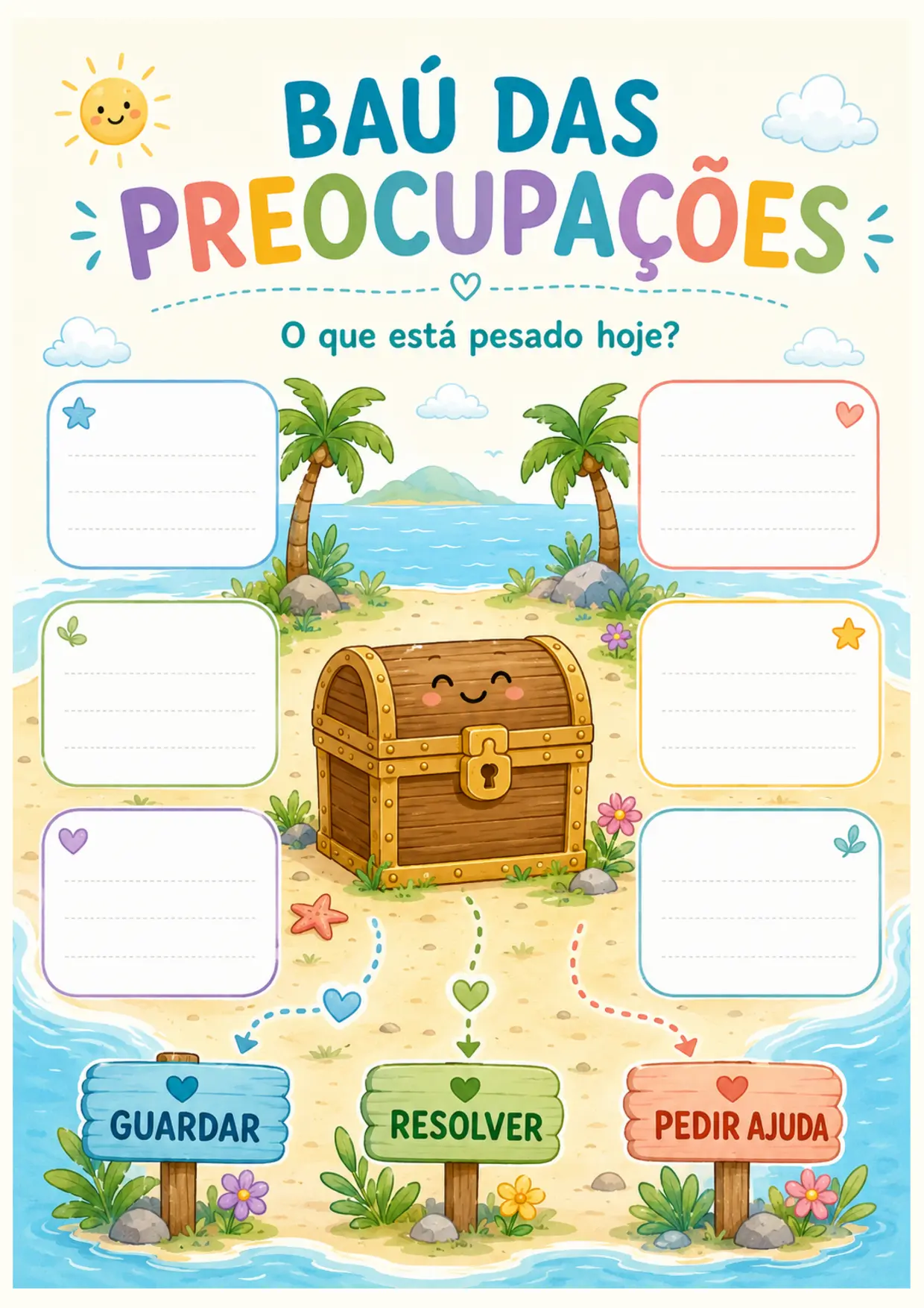 Jogo terapêutico Baú das Preocupações