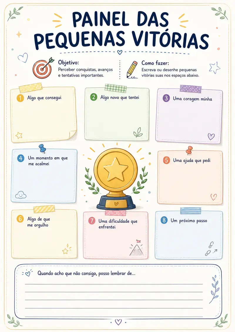 Exemplo do jogo Painel das Pequenas Vitórias